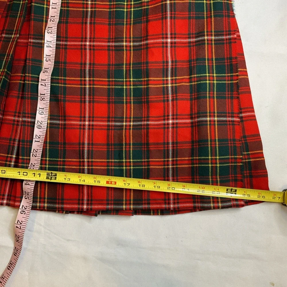 Aljean Plaid Kilt Skirt Pleated Wool Size Small Classic Preppy‎ Holiday Normcore